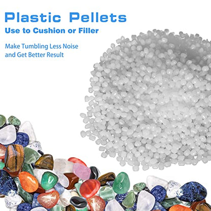 2 LBS Refill Plastic Pellets Rock Tumbling Media for Rock Tumbler, Rock Polisher, Stone Tumbler, Protect and Cushion Fragile Stones and Reduce - WoodArtSupply