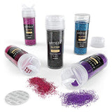 Arteza Fine Glitter, Set of 54 Colors, Shaker Jars (0.34oz/9.6 g) Glow Under UV Black Light, Extra Fine, Art Supplies for DIY Crafts ARTEZA