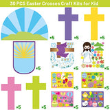 FANCY LAND Easter Crosses Craft Kits for Kids Easter Religious Crafts Christian Sunday School Activities 30Pack FANCY LAND