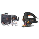 WEN 15-Amp Plunge Woodworking Router Kit + 6.6-Amp Variable Speed Orbital Jig Saw with Laser and LED Light WEN