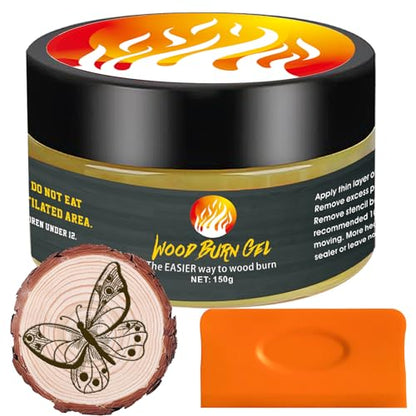 4 OZ Wooden Burning Paste,150ml Heat Activated Marker Paste for Wood Burn Gel,Creating Magical Art in a Few Minutes,Used for Drawing, DIY Arts,Flame - WoodArtSupply