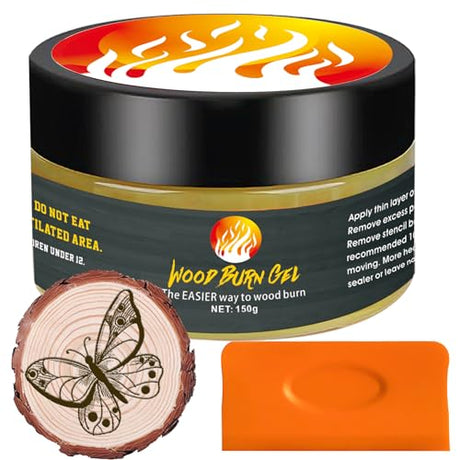 4 OZ Wooden Burning Paste,150ml Heat Activated Marker Paste for Wood Burn Gel,Creating Magical Art in a Few Minutes,Used for Drawing, DIY Arts,Flame EIGTWEN