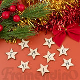 Framendino, 200 Pack Wood Stars Cutouts Unfinished Wooden Stars Pieces Blank Slices for DIY Crafts Wedding Party 1 Inch Framendino