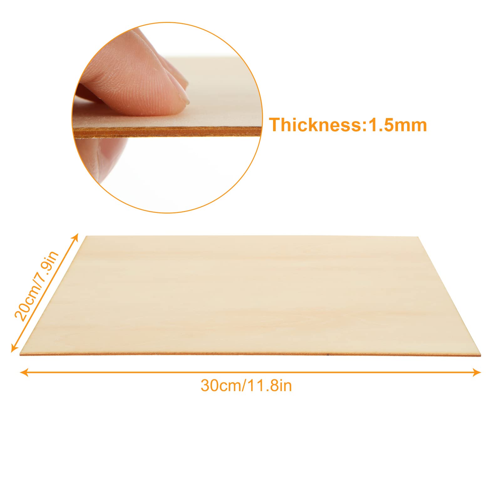  Basswood Sheets 1/16, Craft Wood 10 Pack - 12 X 12 X 1/16  Inch - Cricut Wood Sheets 1.5mm, Plywood Sheets