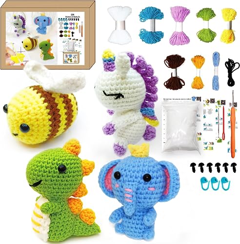 YISONG Crochet Kit for Beginners, Animal Duck Crochet Kit, All-in-One Stuffed Animal Knitting Sets with Step-by-Step Video Tutorials, DIY Crochet - WoodArtSupply