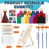 Xtinmee 12 Sets Afro Girl Painting Kit Bundle Include Wood Easels Pre Drawn Drawing Board Nylon Brush Palettes Plain Aprons Tassels and Metal Ring Xtinmee
