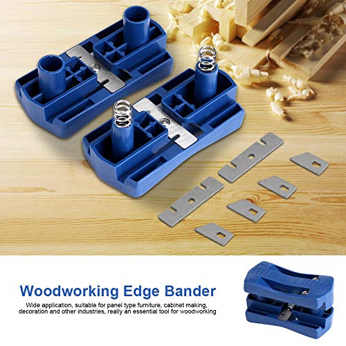 Edge Banding Trimmer Tool, Mini PVC Melamine Wood Edge Banding Machine 2 Edges Manual Tail Trimming Woodworking Tool for Panel Type Furniture Cabinet - WoodArtSupply