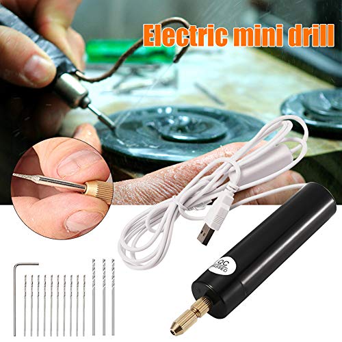 Micro Handheld Drill Bits, 0.7-1.2mm Crystal Epoxy For Resin Jewelry Making Mini Electric Drill Set DIY ABS - WoodArtSupply