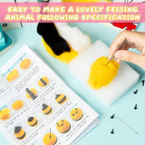 WATINC Set of 4 Cute Animal Needle Felting Starter Kit Frog Chick Bee Narwhal Animal Doll Wool Felting Tools Felt Needles Foam Mat DIY Needlework WATINC