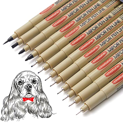 GETHPEN Black Micro-Pen Fineliner Ink Pens, Waterproof Archival Ink, Drawing Pens, Artist Illustration Pens, Multiliner, for Art Watercolor, GETHPEN