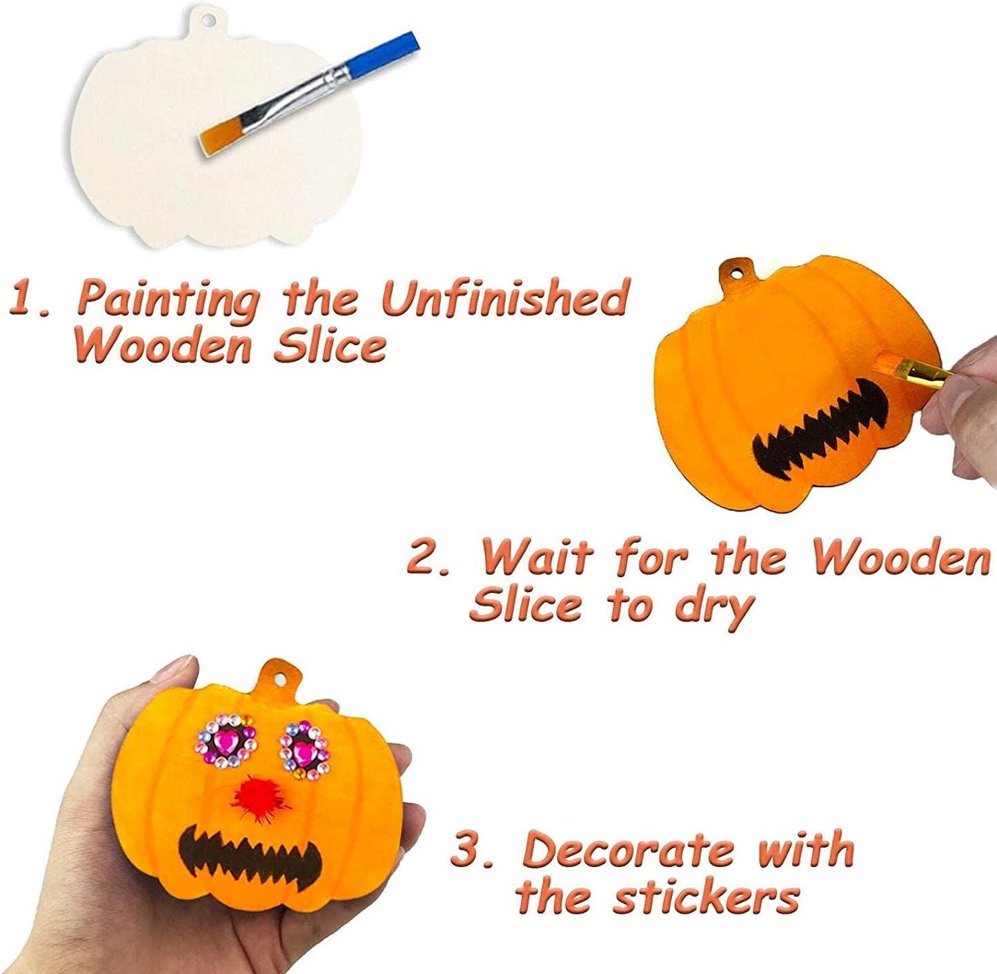 Halloween Crafts for Kids Halloween Decorations Wooden Slices Blank Cutouts Unfinished Wood Hanging Ornaments for Indoor/Outdoor Make Your Own Gift Tags for Halloween Party Favors, Home Decor, 25 Pcs - WoodArtSupply