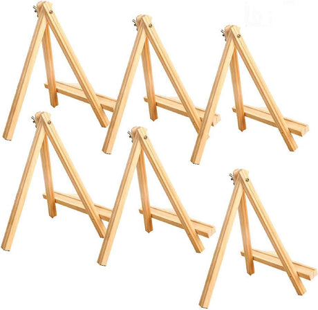 9.4 Inches Tall Wood Easels Set of Tabletop Display Easels, Art Craft Painting Easel Stand for Artist Adults Students (6Pack) WoodArtSupply