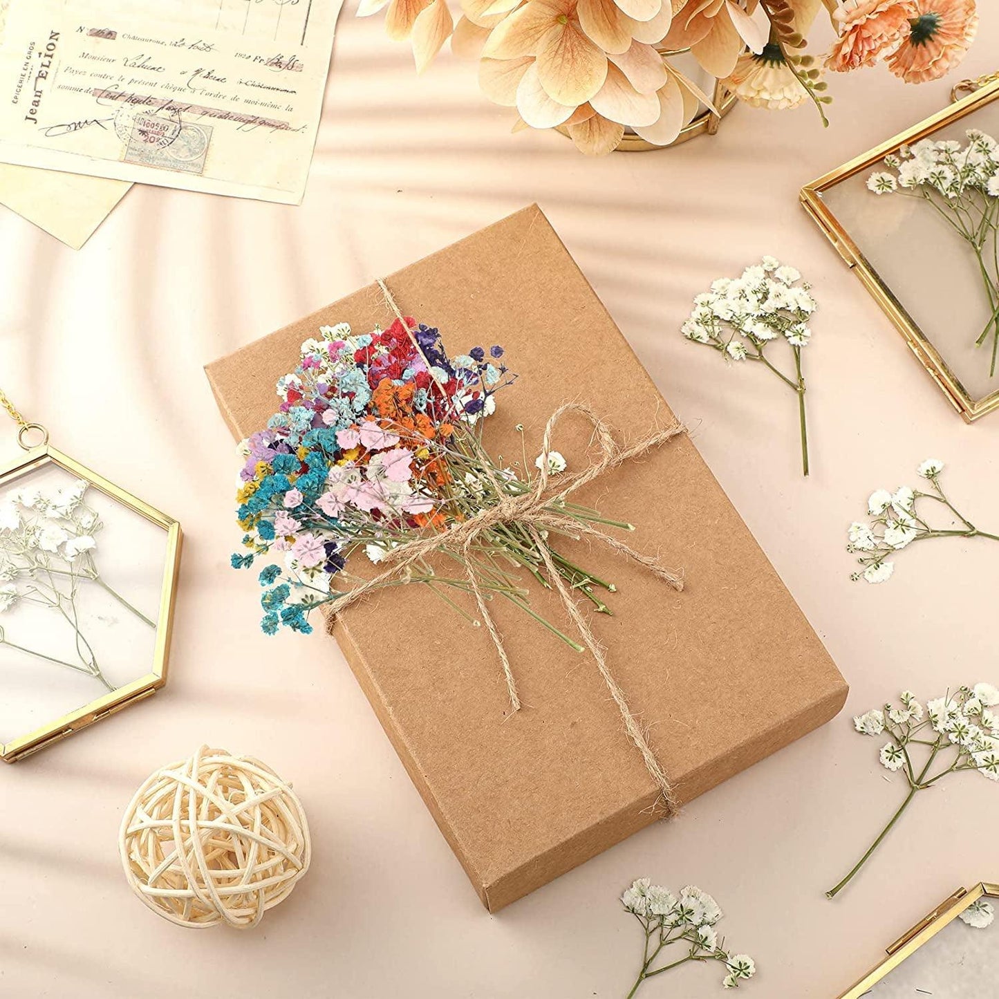 200 Pcs Resin Dried Flowers for Resin Dried Baby'S Breath Flowers Real Natural Pressed Flowers Gypsophila Bouquet Gypsophila Branches for Card Making Resin Art DIY Flowers Bulk, 10 Colors - WoodArtSupply