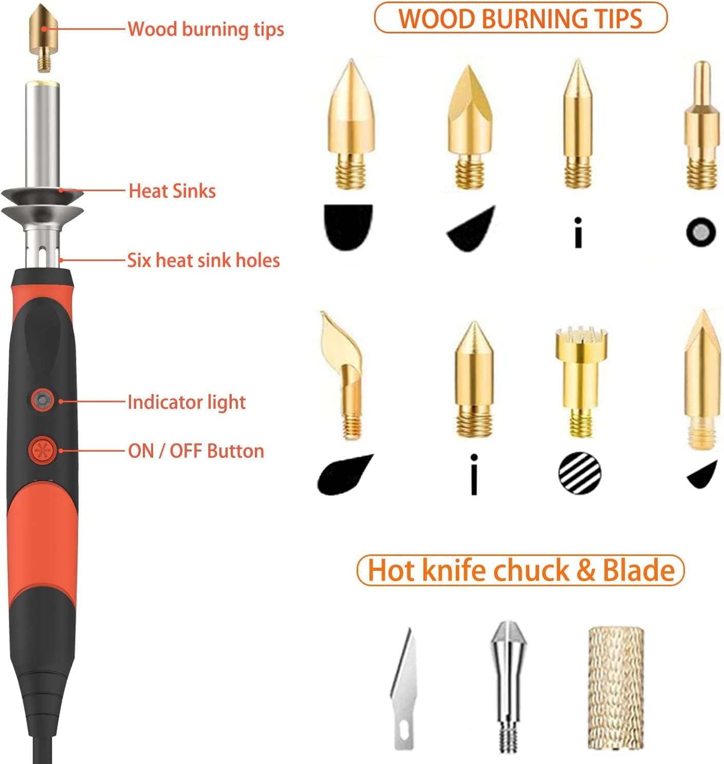 TOOKO 96pcs Wood Burning Kit, Professional Wood Burner Pen Tool, Creative  Tool Set Adjustable Temperature WoodBurner for