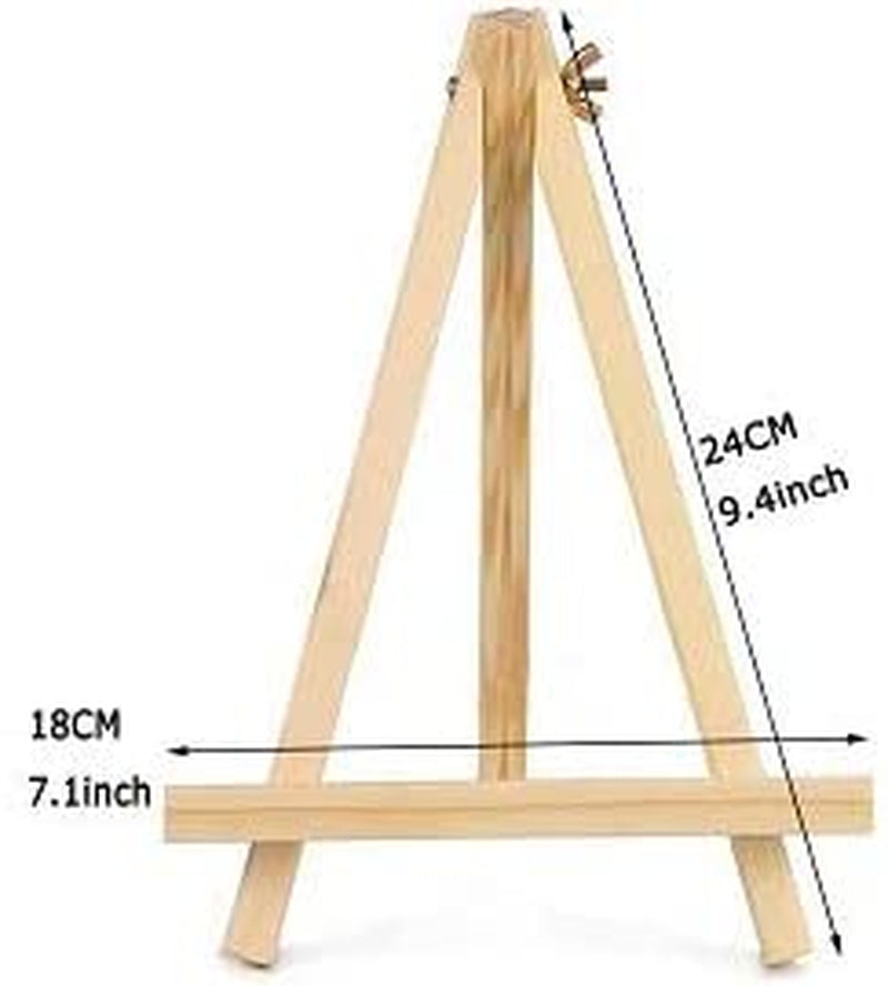 16 Pieces 9.4 Inch Wood Display Easel Natural Pine Wood Tripod Easel Photo  Painting Display Wooden Easel Stand Mini Tripod Tabletop Display Easel