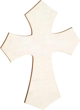 Unfinished Wood Cutout - 6-Pack Cross Shaped Wood Pieces for Wooden Craft DIY Projects, Sunday School, Church, Home Decoration, 11.8 X 8.8 X 0.188 WoodArtSupply