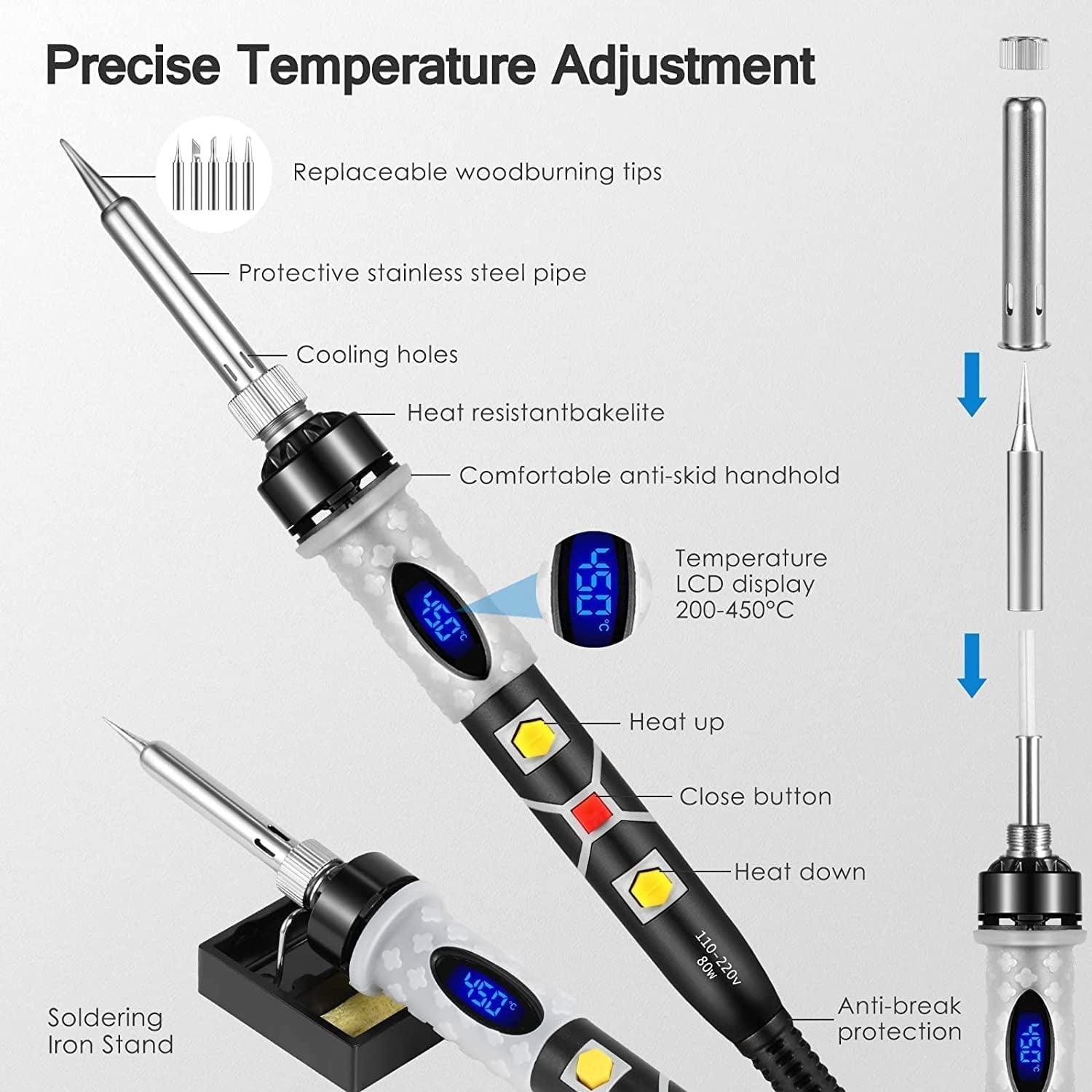 SREMTCH 43-Piece Adjustable Temperature Pyrography Pen and Wood Burning Kit WoodArtSupply