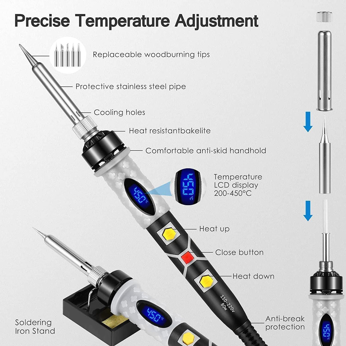 SREMTCH 43-Piece Adjustable Temperature Pyrography Pen and Wood Burning Kit WoodArtSupply