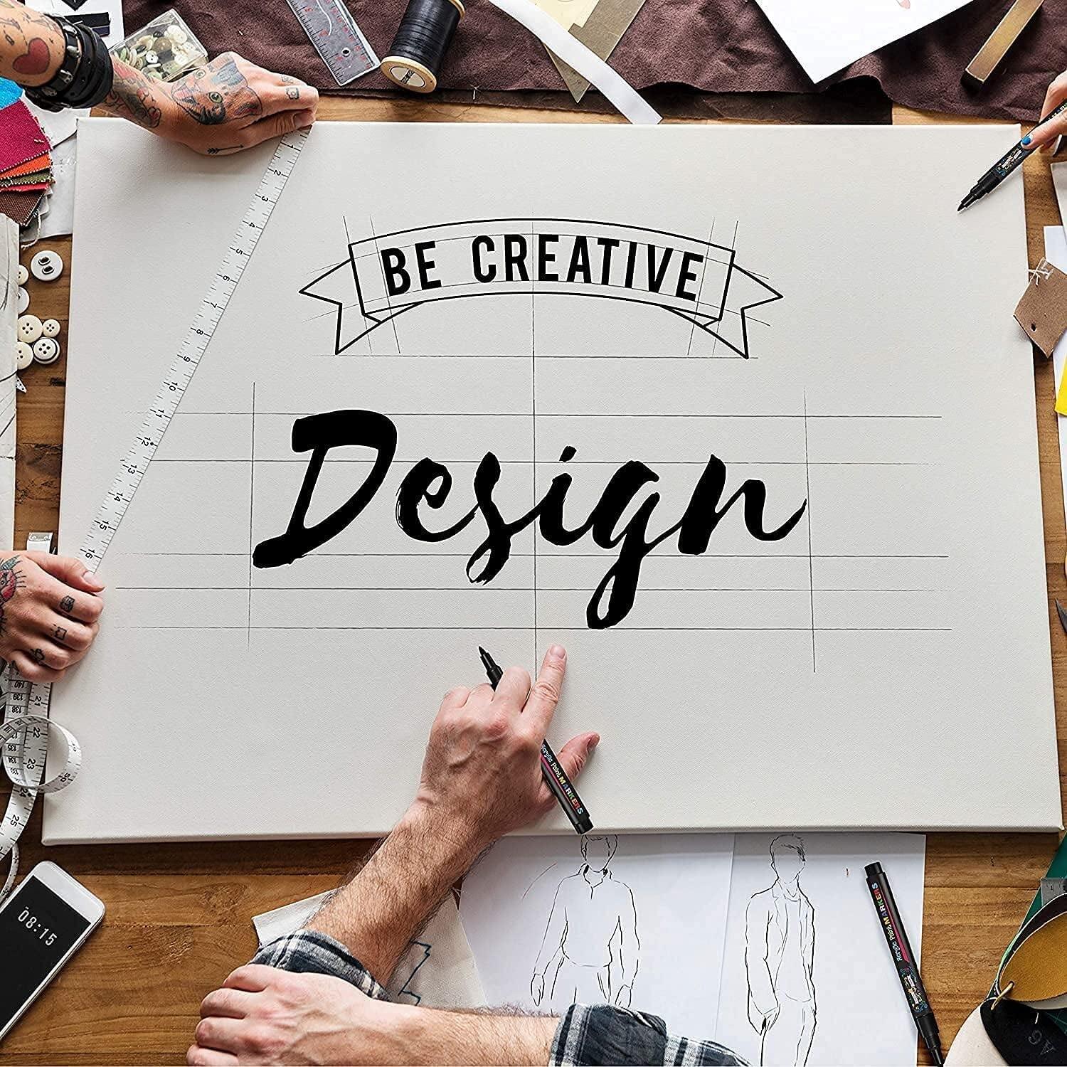 Acrylic Paint Markers 1Mm, Acrylic Paint Pens for Rock Painting/Stone, Ceramic, Glass WoodArtSupply