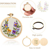 Mini Embroidery Hoop Wooden Mini Crossing Stitch Hoop Mini Ring Embroidery Circle for DIY Pendant Crafts, Round, Oval Vertical, Oval Horizontal (16 WoodArtSupply