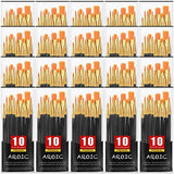 Acrylic Paint Brush Set, (20 Packs /200 pcs) Nylon Hair Brushes for Oil and Watercolor, Perfect Suit of Art Painting, Best Gift for Painting, Black AROIC