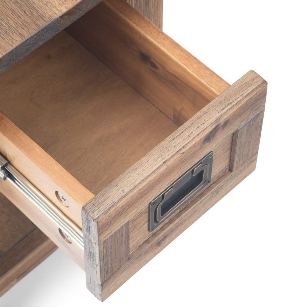 SIMPLIHOME Monroe SOLID ACACIA WOOD 14 Inch Wide Rectangle Rustic Narrow Side Table in Rustic Natural Aged Brown, For the Living Room and Bedroom SIMPLIHOME