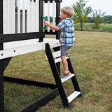 Backyard Discovery Sweetwater Heights Elevated All Cedar Wooden White Playhouse with Clubhouse Slide & Ladder Backyard Discovery