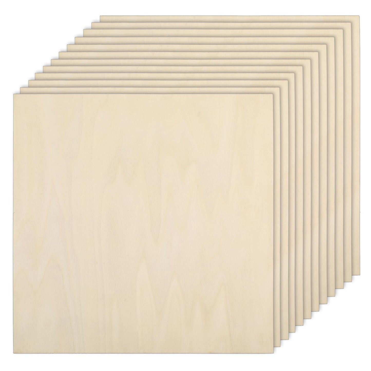 16 Pack Basswood Plywood Sheets 12 x 12 x 1/5 Inch-5 mm Thick Basswood Plywood Board Wood Squares Sheets Natural Unfinished Wood for Crafts, - WoodArtSupply