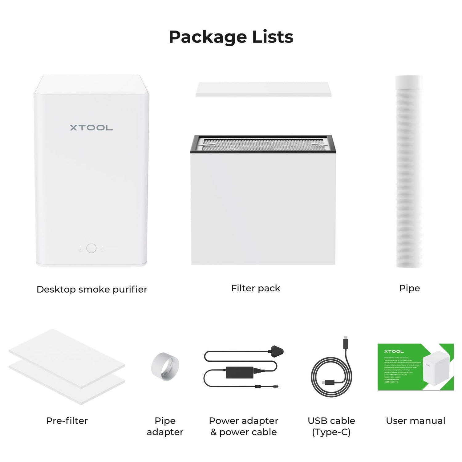 xTool F1 Desktop Smoke Air Purifier, Fume Extractor with 3-layer filtration, Hepa Portable Air Purifier for xTool F1 Laser Engraver only, Air xTool