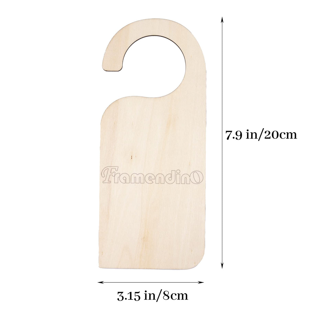 Framendino, 6 Pieces Unfinished Wood Door Sign Blank Wooden Hanger Plaque DIY Craft Project Message Notes Memo Board Door Knob Sign Framendino