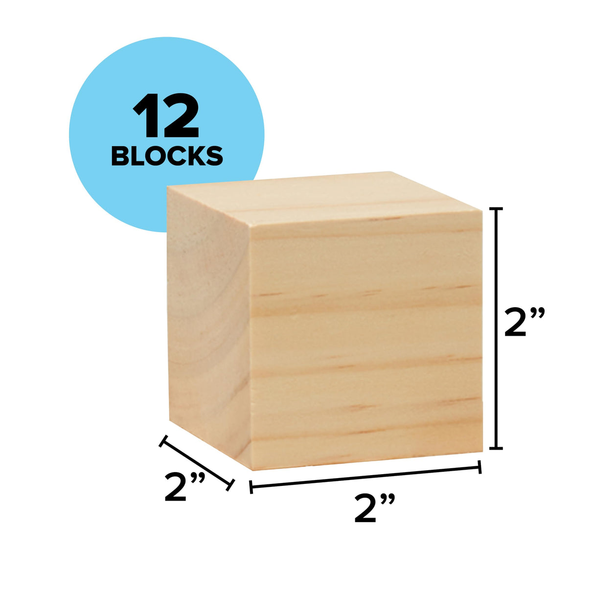 Dragon Drew Unfinished Wood Blocks | Wooden Cubes for Crafts | 2 Inch | 6 Pack Dragon Drew