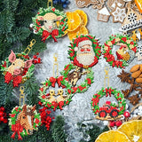12 Pcs Christmas Diamond Painting Keychains Kit Double Sided DIY Cute Christmas Farm Animals Diamond Painting Keychains for Beginners Adults Art Demonwer