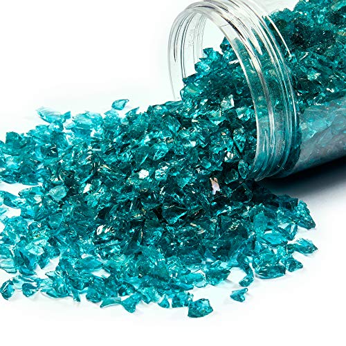 TWINKLING High Luster Fire Glass Gravel Stone Glitter,Broken Glass,Fire Gems Chips,Crushed Glass for Fire Pit Crafts Resin Art Aquarium Garden - WoodArtSupply