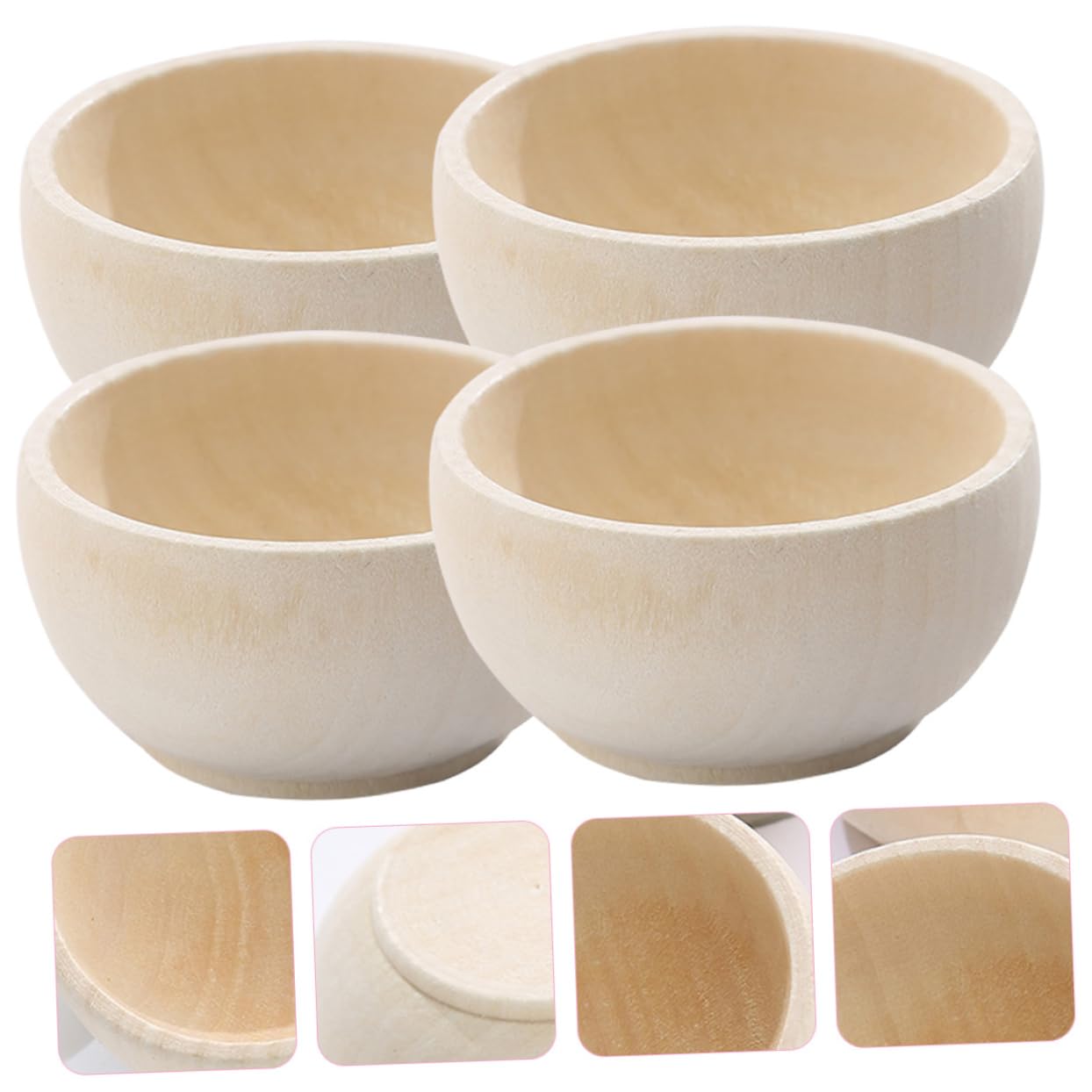 Abaodam 12 pcs small wooden bowl wooden crafts wooden cutlery dinnerware small wood bowls unfinished wood bowls wood bowl Delicate Wood Simulated