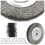 6 Inch Bench Grinder Grinding Wheel & Wire Wheel Brush with 1/2'' Arbor, 120 Grit Silicon Carbide Bench Grinding Wheel for Bench Grinder,for Drill POLIWELL