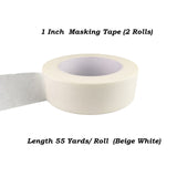 Zellykool Masking Tape 1 Inch, 2 Rolls Painter's Tape 1 Inch x 55 Yards, Painting Adhesive Tape for Painting, Home, Office, School Stationery, Arts, Zellykool