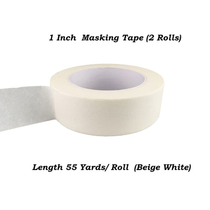 Zellykool Masking Tape 1 Inch, 2 Rolls Painter's Tape 1 Inch x 55 Yards, Painting Adhesive Tape for Painting, Home, Office, School Stationery, Arts, - WoodArtSupply