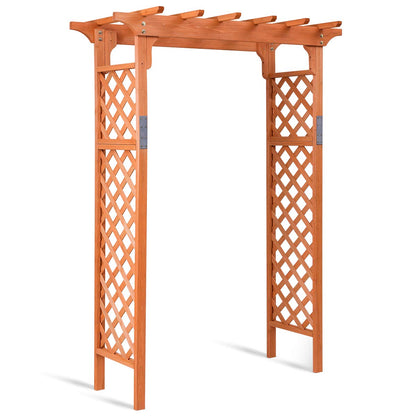 Giantex 88inch Wood Garden Arbor, Wedding Arch for Outdoor Patio Wedding Bridal Party Prom Decoration, Garden Trellis Pergola Arbor for Climbing - WoodArtSupply