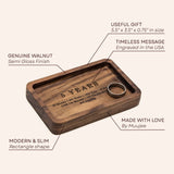MUUJEE Ring Dish - Engraved Rectangle Wood Tray Small Jewelry Dish 5 Year Wedding Anniv Gifts Ideas - 5.5" x 3.5" (5 Years) MUUJEE