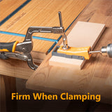 POWERTEC 71745 Two Way Pocket Hole Right Angle Clamp Plier Tools, 12 Inch C Clamps for Pocket Hole Joint Assembly, Woodworking & Welding, 2 PK POWERTEC