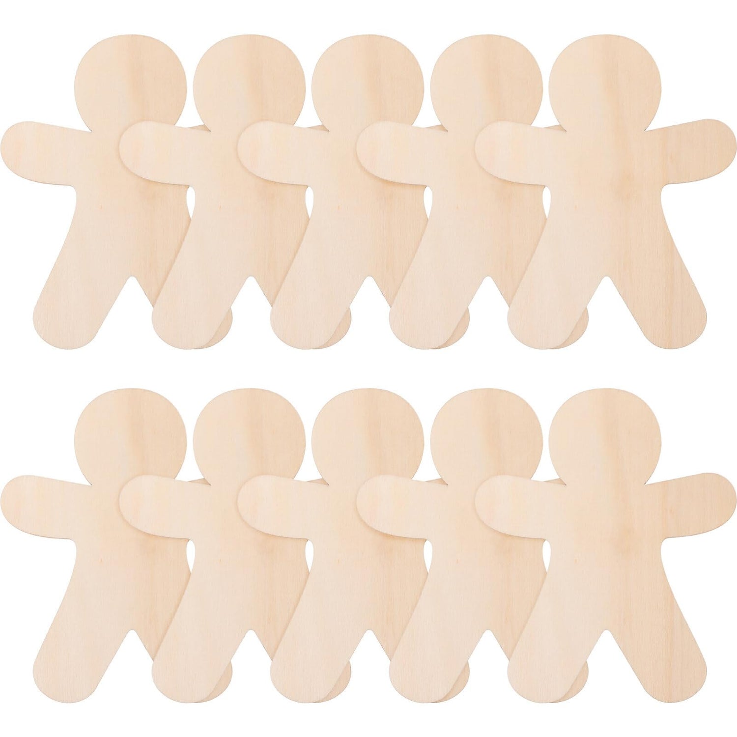 NOLITOY Wooden Gingerbread Men for Crafts, 10pcs Gingerbread Christmas Wooden Ornaments Unfinished Blank Gingerbread Man Shape Cutouts for Christmas NOLITOY