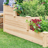 Topeakmart 3 Tier Raised Garden Bed Wood Garden Box Wooden Vegetables/Flower/Herb Elevated Garden Planter Boxes Outdoor, Wood Topeakmart