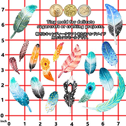 Feather Fondant Silicone Molds for Sugarcraft Cake Decorating, Chocolate, Cupcake Topper, Epoxy Resin Jewelry Casting, Polymer Clay 2-Bundle Length FUNSHOWCASE