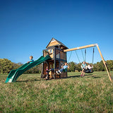 Backyard Discovery Canyon Creek All Cedar Wood Swing Set, Playhouse with Grill, Plastic Food, Picnic Area, Steering Wheel, Two Belt Swings, Rock Backyard Discovery