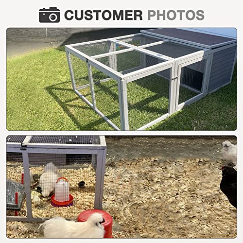 MEDEHOO Chicken Coop Large Wooden Rabbit Hutch Indoor Outdoor with 2 Living House ANG PVC Layer for Chicken, Hutch, Ducks - WoodArtSupply