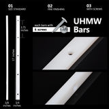 GYOFFULL Crosscut Sled for Table Saw UHMW Plastic 3/4" X 3/8" X 17" with Predrilled Holes and Screws Ideal for U Tracks Woodworking, Miter Slots, GYOFFULL