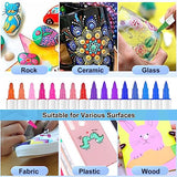 Banral 48 Colors Acrylic Paint Pens Markers, Dual Tip with Medium Tip and Brush Tip Paint Pens for Rock Painting, Stone, Wood, Calligraphy, Canvas, Banral