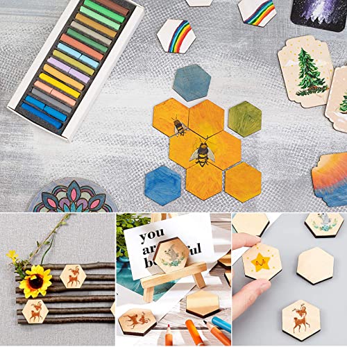 Decoraciones para Salas De Casa Hexagon 50Pcs Wooden Hexagon Pieces Unfinished Hexagon Cutout Christmas DIY Craft Supplies Decorations Ornaments 60MM - WoodArtSupply