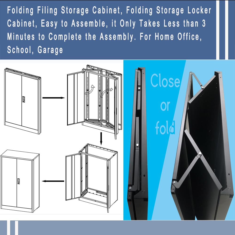 Anwick Metal Storage Cabinet with Locking Doors and 2 Adjustable Shelves, Small Lockable Steel Utility Cabinets for Home Office Garage Basement Anwick