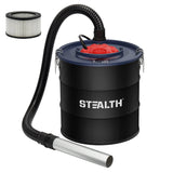 Stealth 4.8 Gallon Ash Vacuum, Portable Ash Vac with Powerful Suction for Fireplaces, Wood Burning Stoves, Bonfire Pits, Pellet Stoves, Model: EMV05S Stealth
